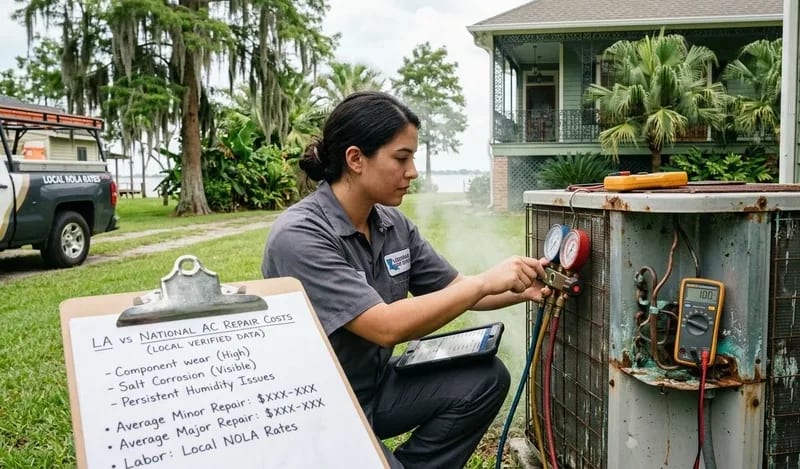 Illustration for: How Much Does AC Repair Cost in Louisiana? 2026 Pricing Guide