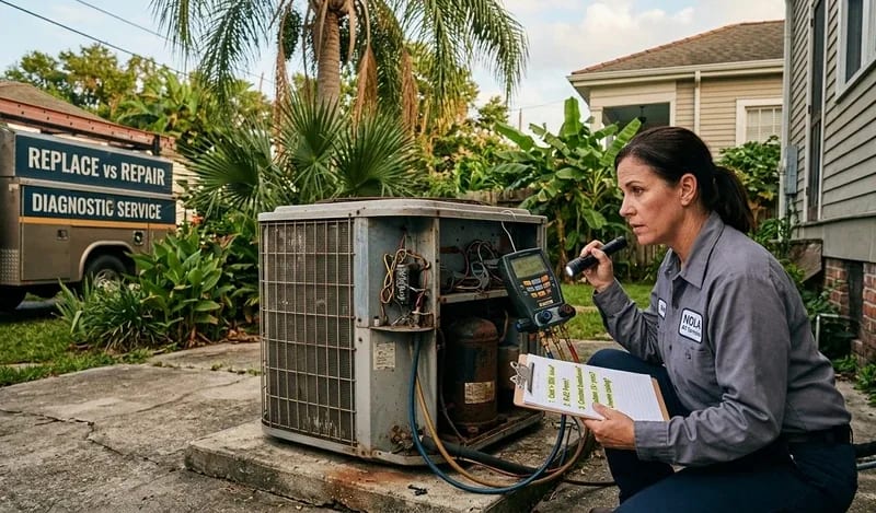 Illustration for: When to Replace vs. Repair Your AC in Louisiana